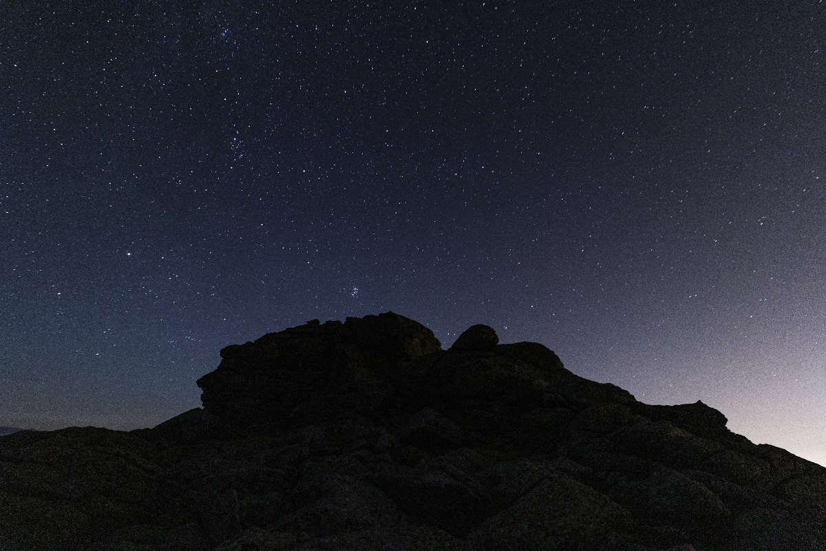 Cielo con estrellas en la Sierra de Guadarrama