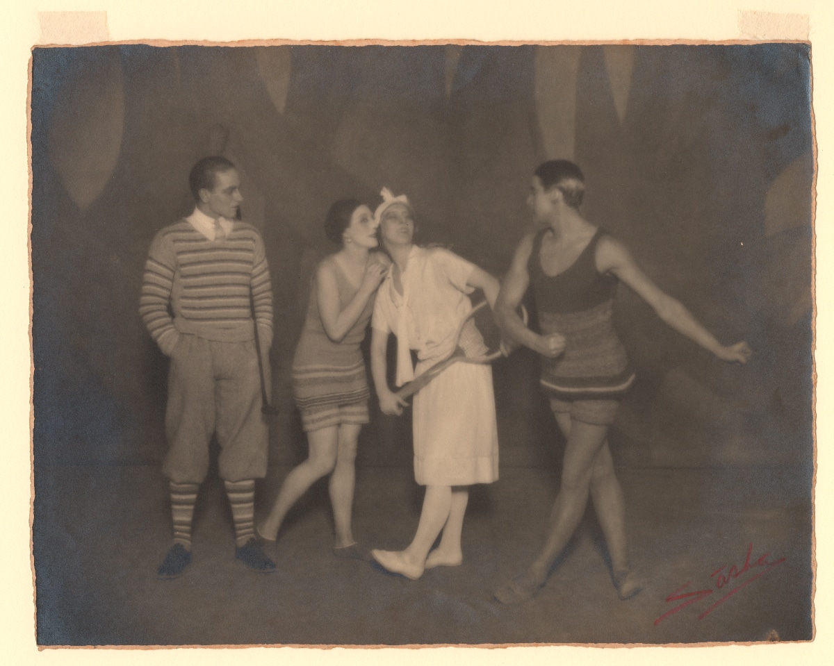 Le Train Bleu: Léon Woïzikovsky, Lydia Sokolova, Bronislava Nijinska and Anton Dolin, 1924 (Library of Congress, Washington D.C., Music Division)